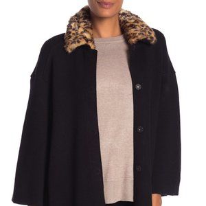 Catherine Malandrino Blk Faux Fur Sweater Coat-1X